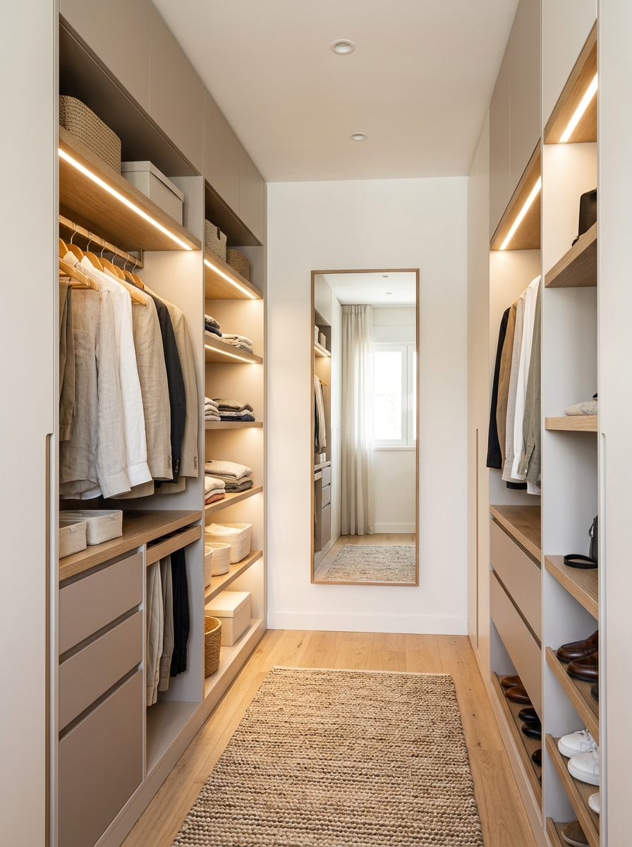 Compact Floor-to-Ceiling Storage Closet With Hidden Organization