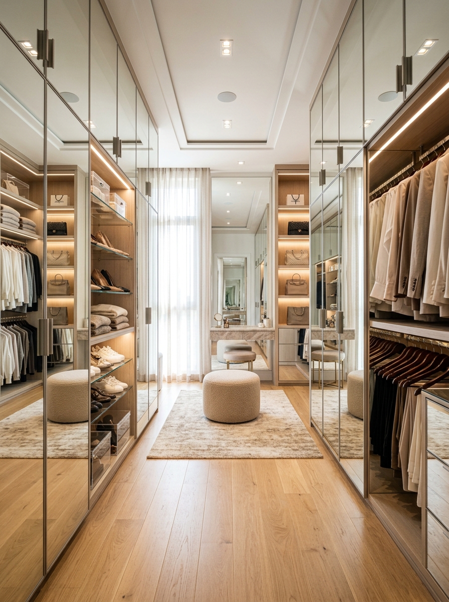 Mirror Enhanced Closet