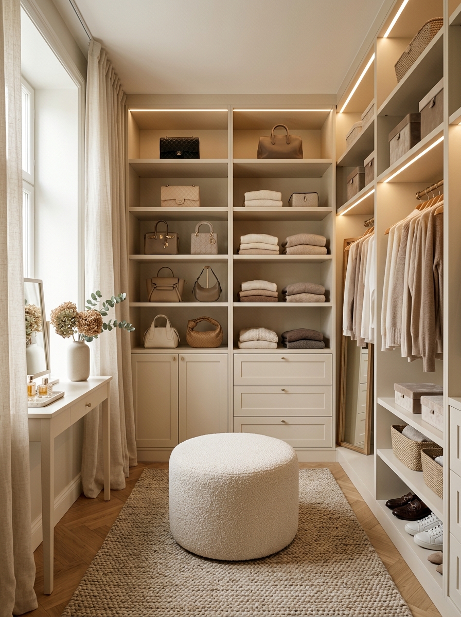 Ultra-Soft Minimal Closet with Cozy Boutique Styling