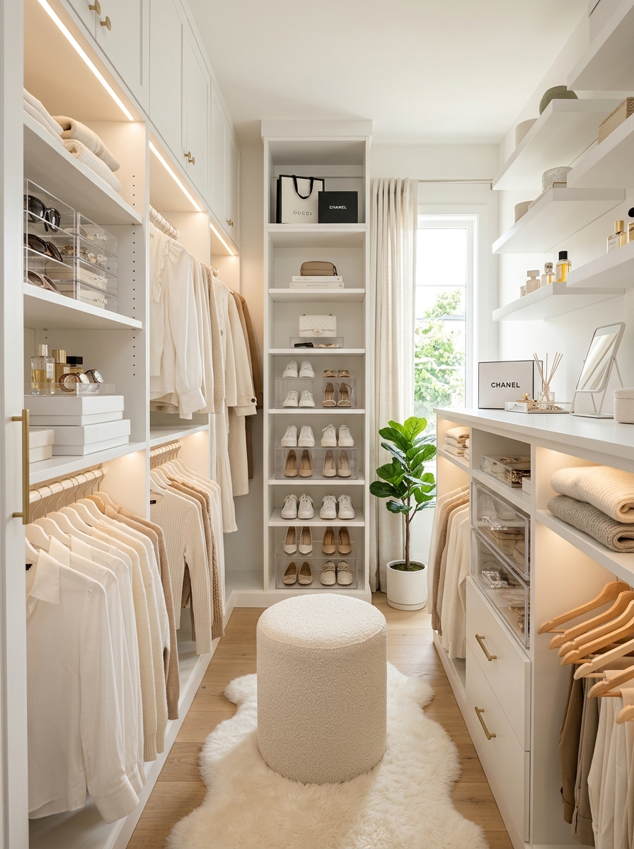 All-White Tiny Closet That Feels Bright and Expensive