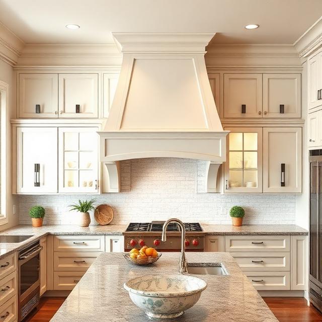 Farmhouse Kitchen with Statement Range Hood Design