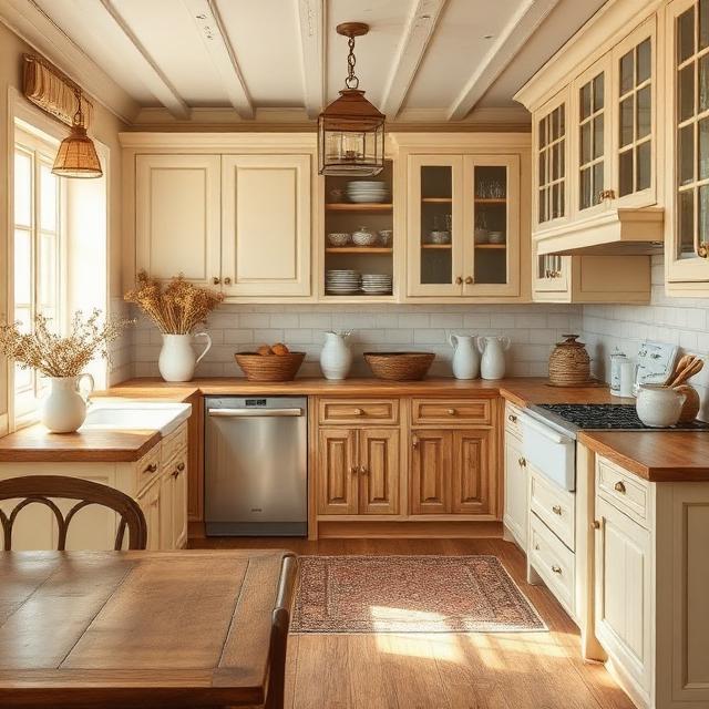 Vintage-Inspired Farmhouse Kitchen With Antique Details