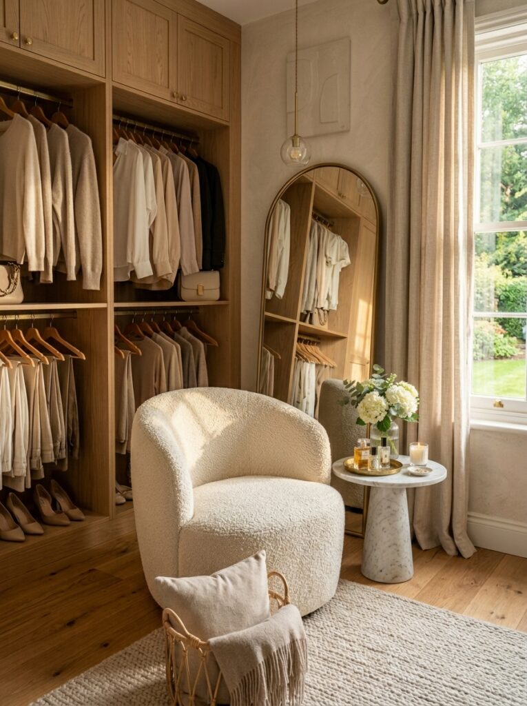 Cozy Dressing Corner with Soft Feminine Elegance