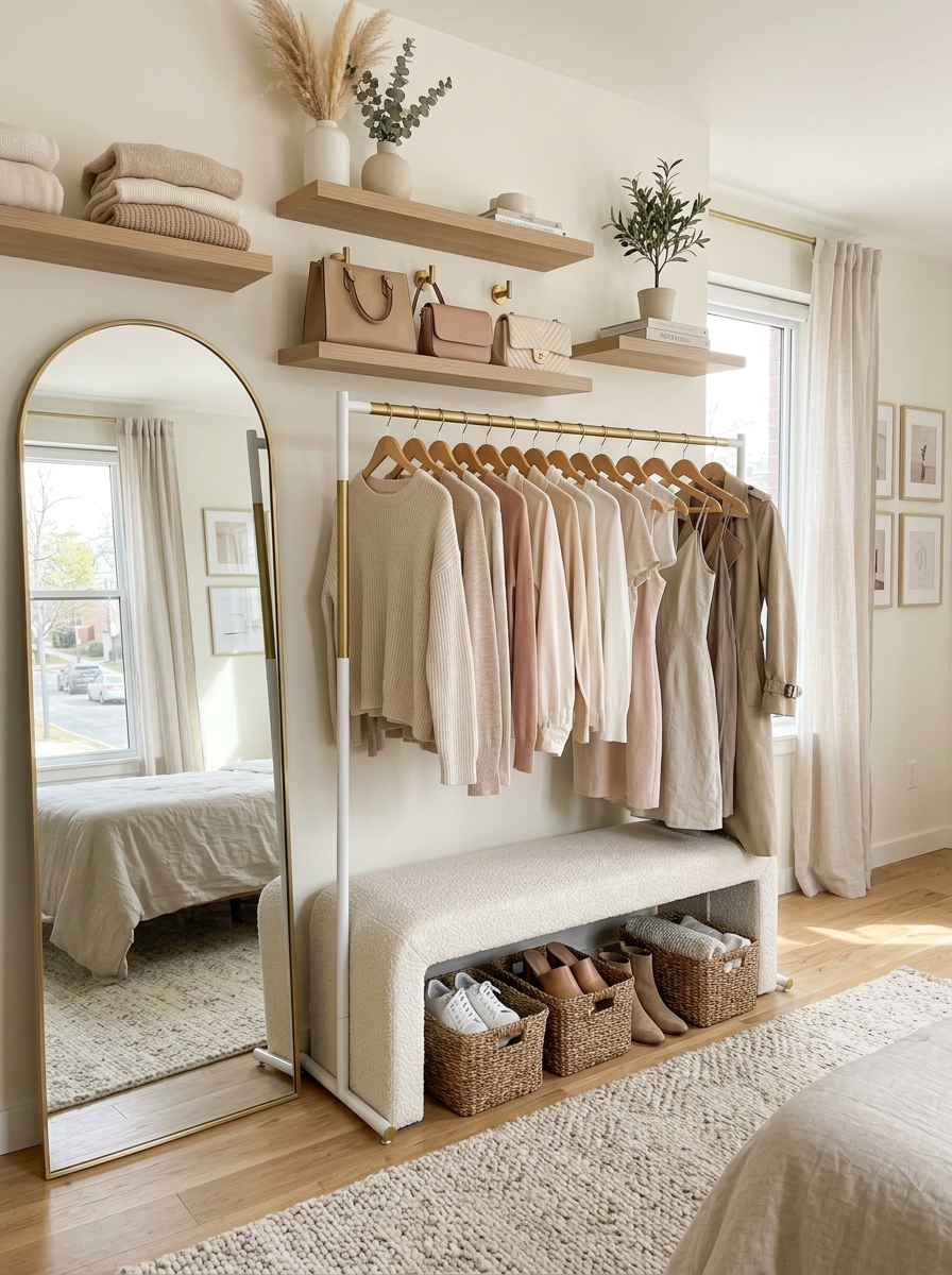 Open Boutique-Style Closet That Feels Airy